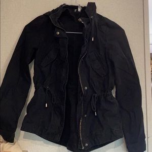 Divided Black Cargo style hoodie jacket